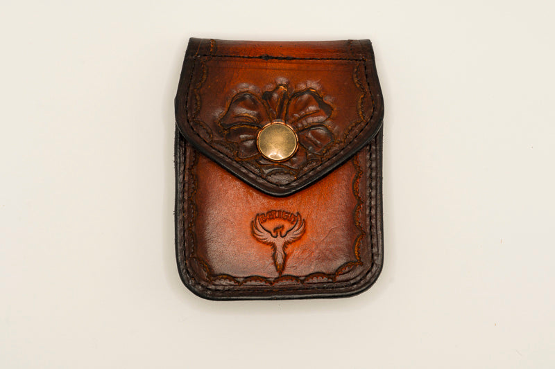 Double pouch leather wallet