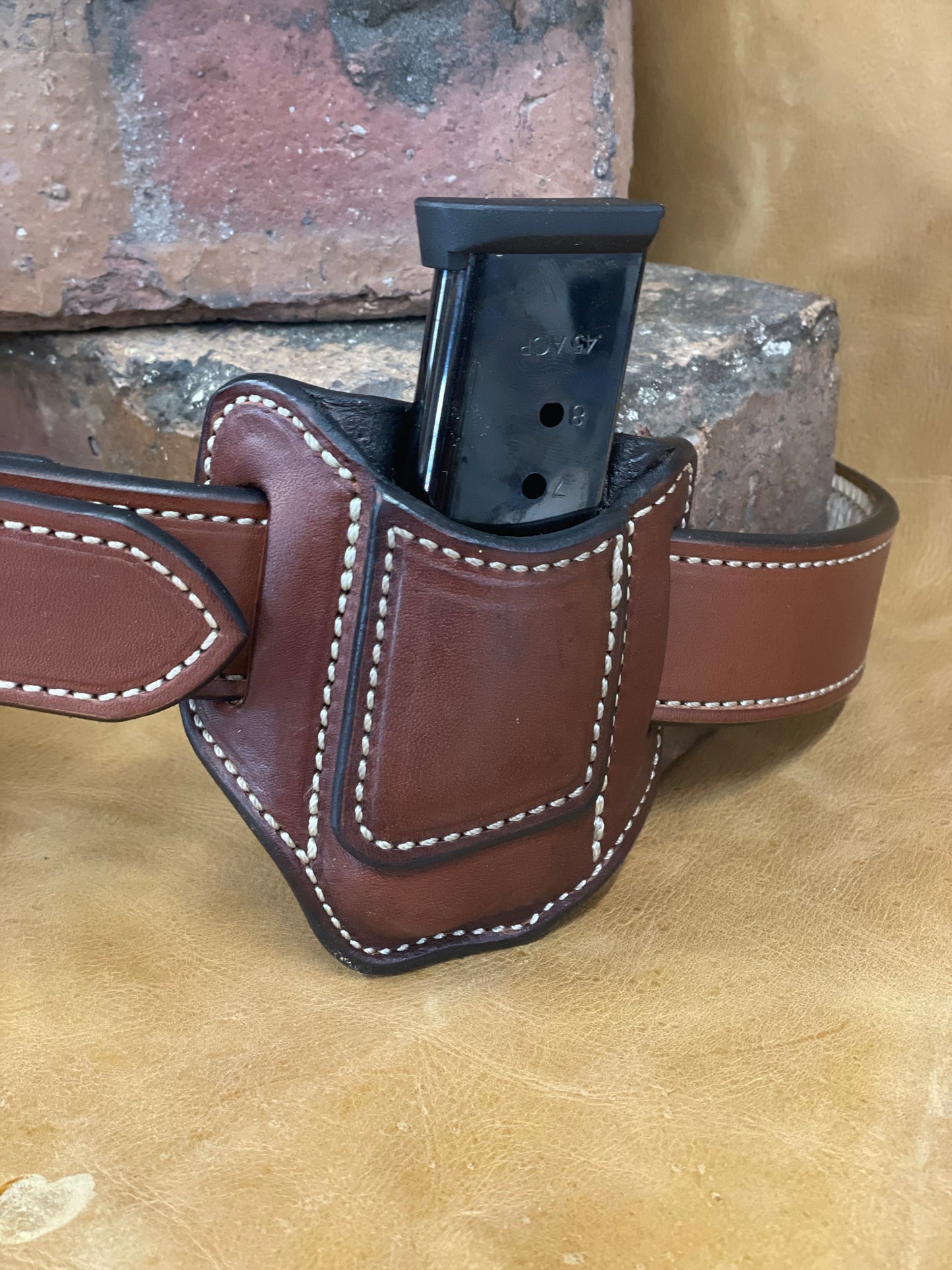 Leather OWB belt slide holster