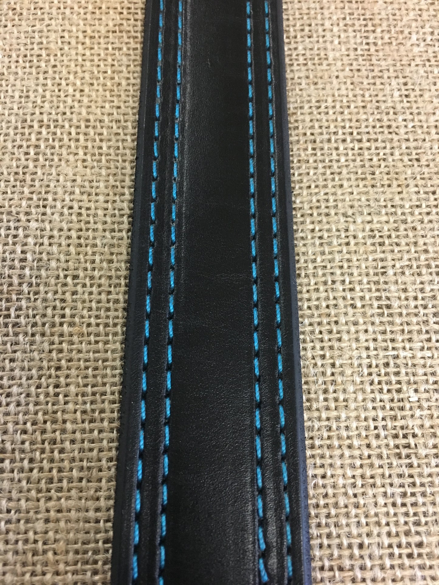 Leather belt double stitched